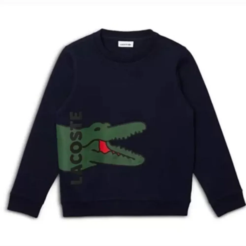 Lacoste Navy Blue Crocodile Graphic Crewneck Sweatshirt Size 3 - Picture 1 of 12